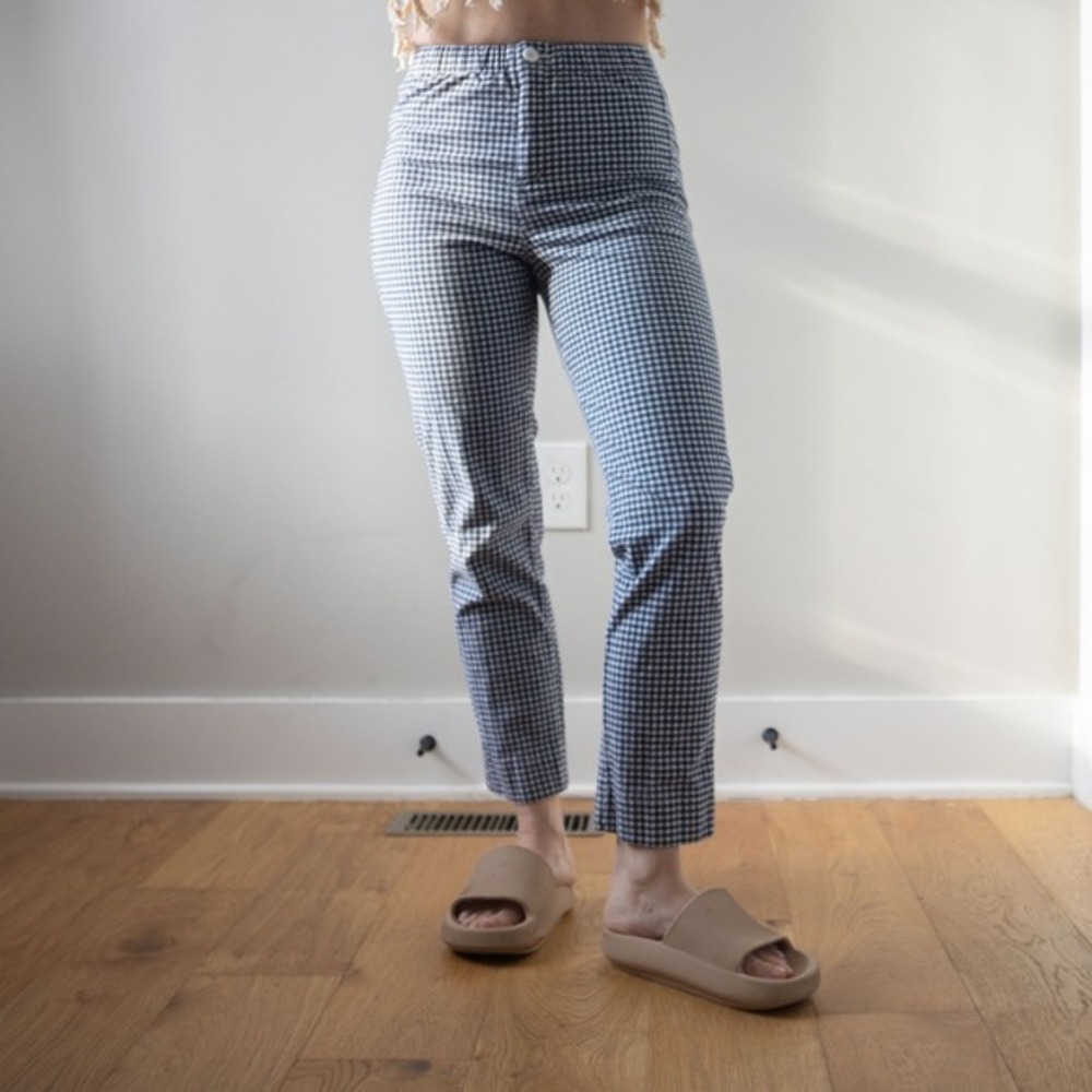 John Galt Gingham Blue & White Trousers One Size